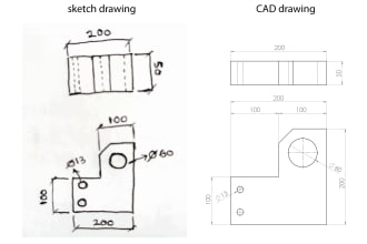 make a sketch image into a technical drawing