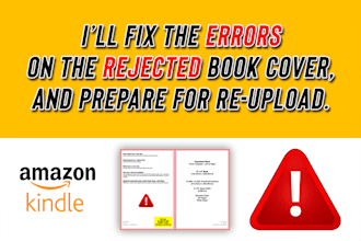 fix, resize, and modify rejected book covers, for amazon KDP, ingramspark, lulu