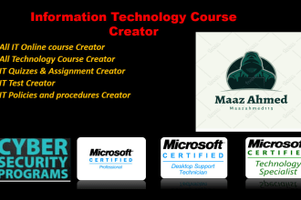 prepare all IT courses quizzes curriculum and ebooks