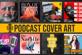 design a professional creative podcast cover or podcast artwork