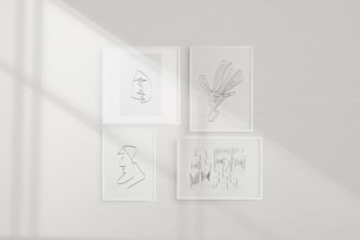 design printable minimalist abstract wall art, line art