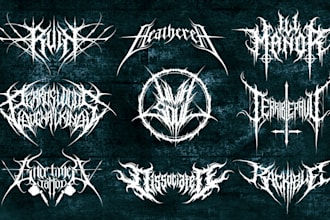 create gothic, black metal, death metal font logo