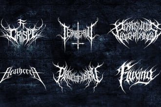 create awesome death metal, heavy metal, black metal font logo