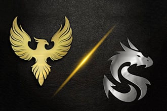 design 3d metallic, gold and chrome logo