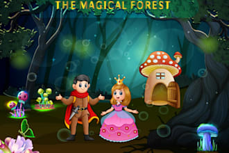 create childrens story book illustrations and book cover for amazon kindle