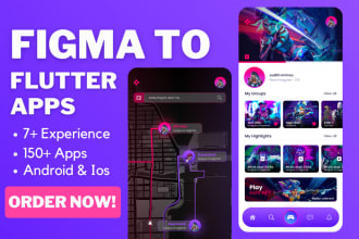 convert figma to a flutter app and develop a flutter app
