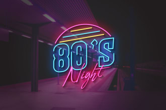 create a unique 3d neon sign or logo