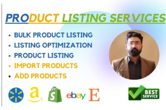 do product listing on ebay esty shopify and amazon stores bulk upload