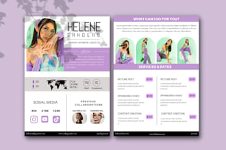 design media kit or press kit for influencer, artist, blogger