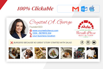 design a clickable HTML email signature for gmail and outlook