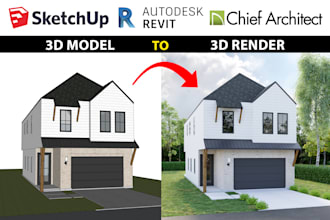 render your 3d house model using 3ds max and corona