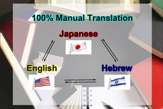 manually translate from and to japanese, english, hebrew