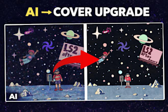 turn your ai album cover into a professional cartoon artwork