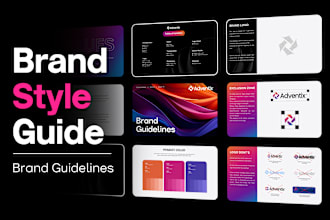 create brand style guide, brand book, brand identity and brand guidelines