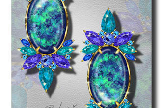 design jewelry illustration, sketch ring, earrings, bracelet