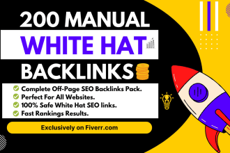 200 SEO backlinks manual link building white hat service for google top rankings