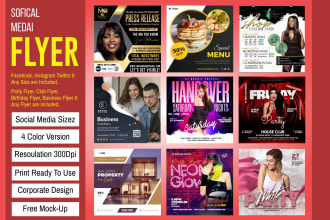 create professional social media flyer poster club event birthday party design