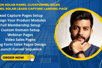 design solar panel clickfunnel sales funnel solar leads capture landing page