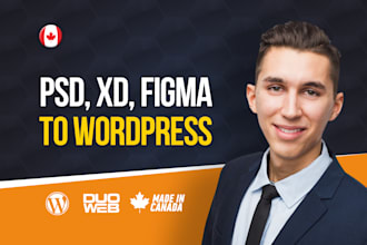 convert PSD, xd, figma to wordpress
