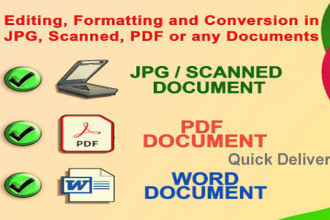convert PDF to word ,jpg to word , excel , google doc