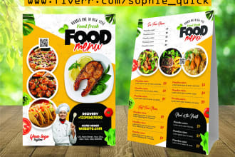 restaurant menu design, digital menu design, food menu