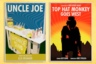 design illustrated retro, vintage, pop art movie poster