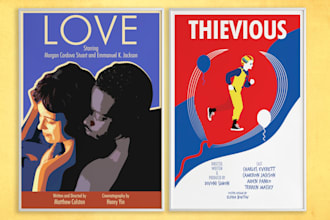 design an illustrated movie poster or theater poster