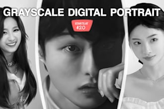 turn your photo into a stunning grayscale digital portrait