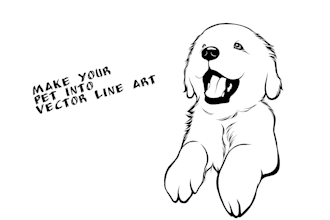 create vector line art for your dog,cat or any pet