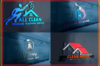 do unique pressure washing cleaning and power washing logo