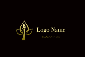 do design full moon and flower logo
