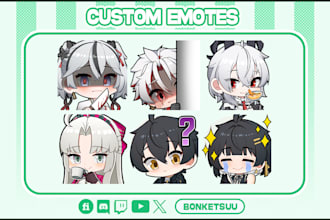 create cute custom emotes, badges for your twitch, discord