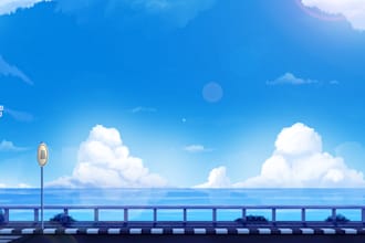 create a beautiful anime background illustration