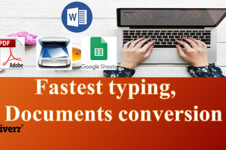do a fast typing work, retype pages, pdf to word, fast typist