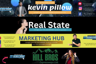 design professional youtube banner, channel art and icon for you
