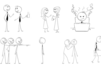 design unique custom stickfigure clipart of stickman