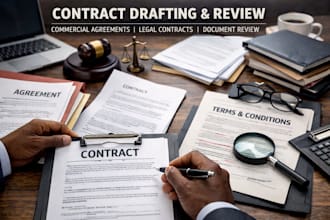 commercial, contracts, agreements drafting and reviews