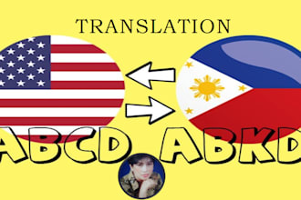 translate from english to filipino, filipino to english