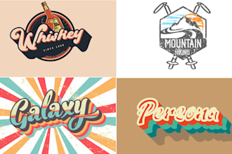 70s hipster retro rustic vintage psychedelic hippie funky typography font logo