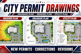 do civil engineering drainage, site grading plan, civil 3d and utility plan