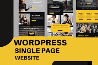 create single page wordpress website, landing page,blog site