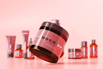 design of product packaging, labels and a 3d model of the product brand book