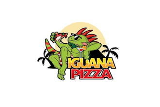 create a playful logo for caribbean  iguana pizza  restaurant