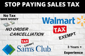 create walmart id without order cancelation and tax exempt