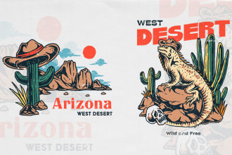 create vintage retro t shirt design with illustration style