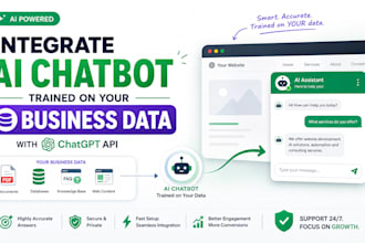 integrate ai chatbot to a website trained on your business data with chatgpt API