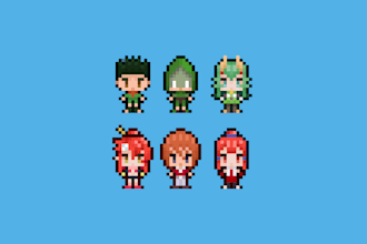draw your photos, anime character, in cute style, pixel art