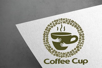 do modern different coffee cup logo design with source file