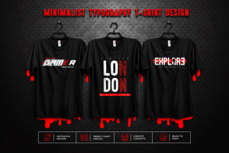 do a trendy custom minimal typography tshirt design