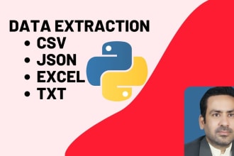 extract data from csv,txt,json,excel using python